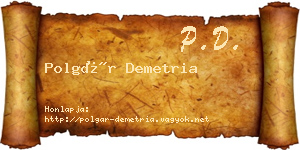 Polgár Demetria névjegykártya